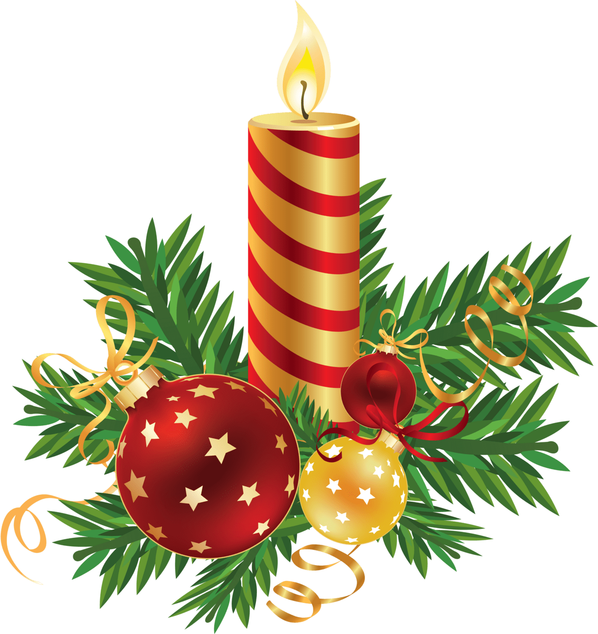 Ornament decorated striped christmas candle clipart vector