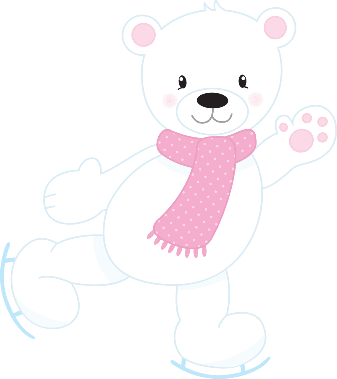 Polar bear pin page clipart free