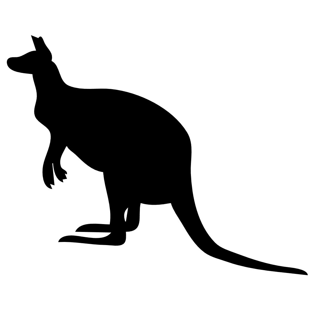 Kangaroo silhouette clipart logo