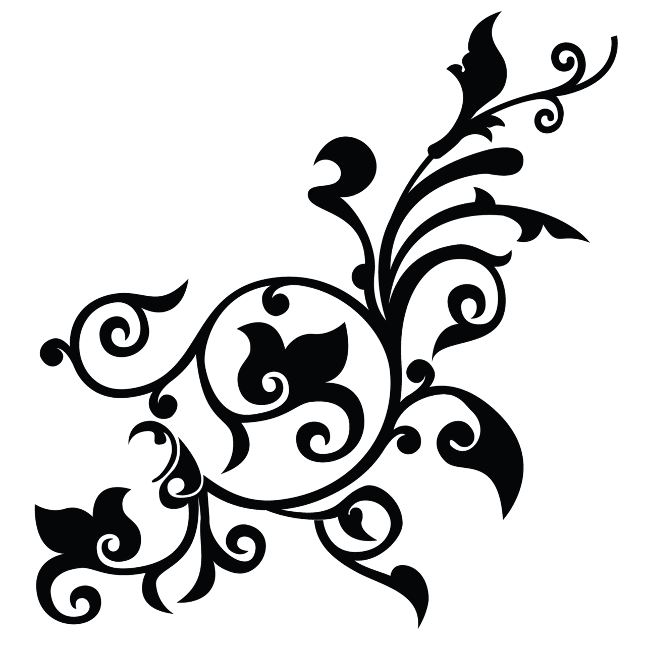 Floral black and white gambar bunga pattern background clipart
