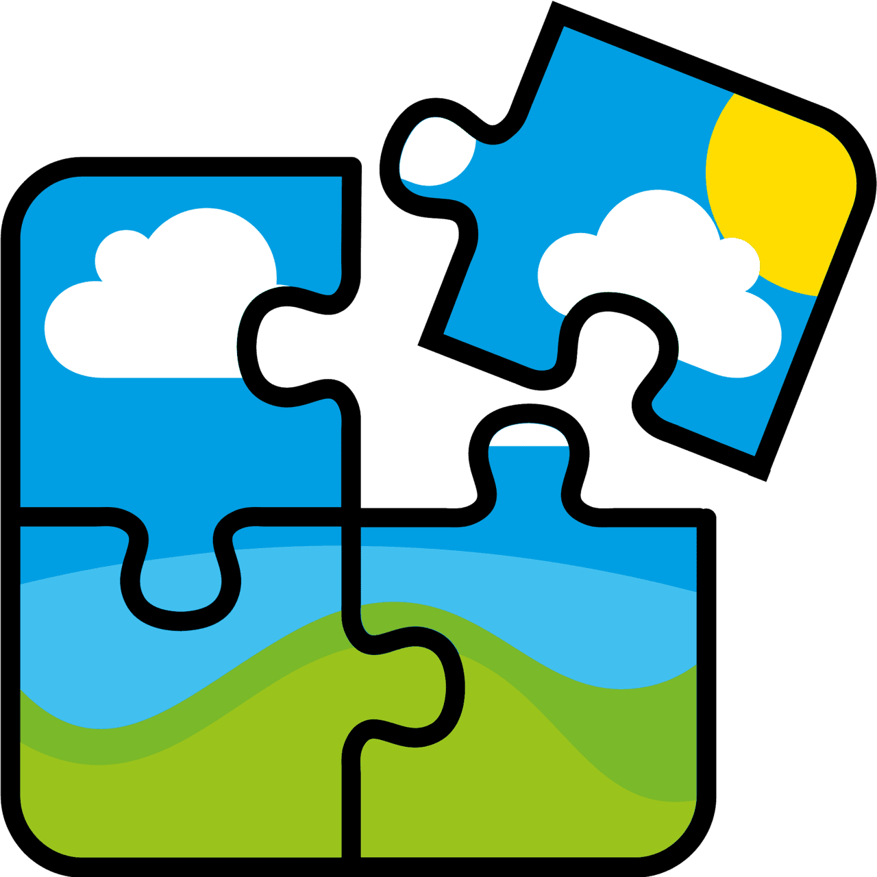 Puzzle pieces vector clipart images