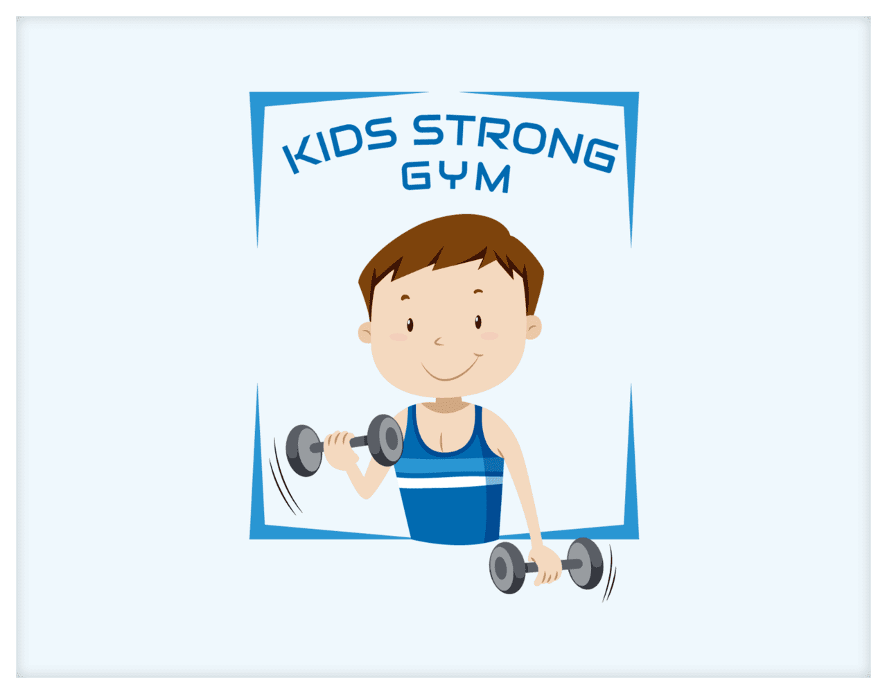 Logo design kids strong gym tage clipart