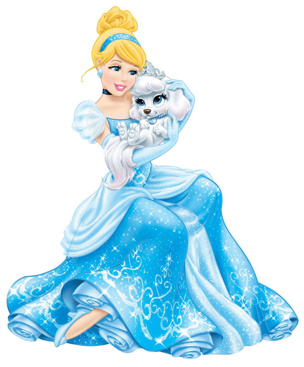 Disney princess cinderella with cute puppy clipart image
