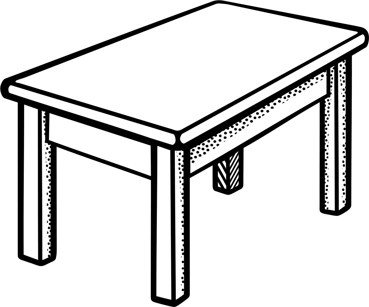 Clipart table clipartall black and white free