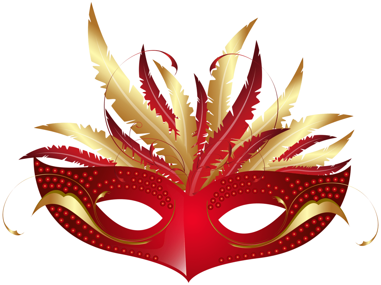 Red carnival mask clipart image 2