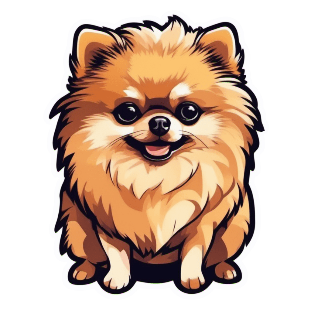 Cute puppy pomeranian sticker clipart background