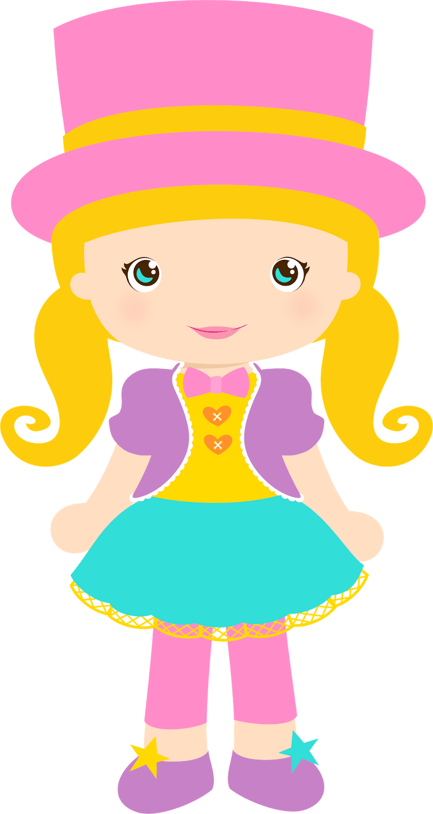 Carnival girl circus clipart logo