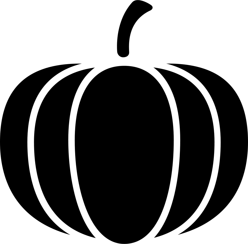 Pumpkin black and white vegetable silhouette image with no background clipart