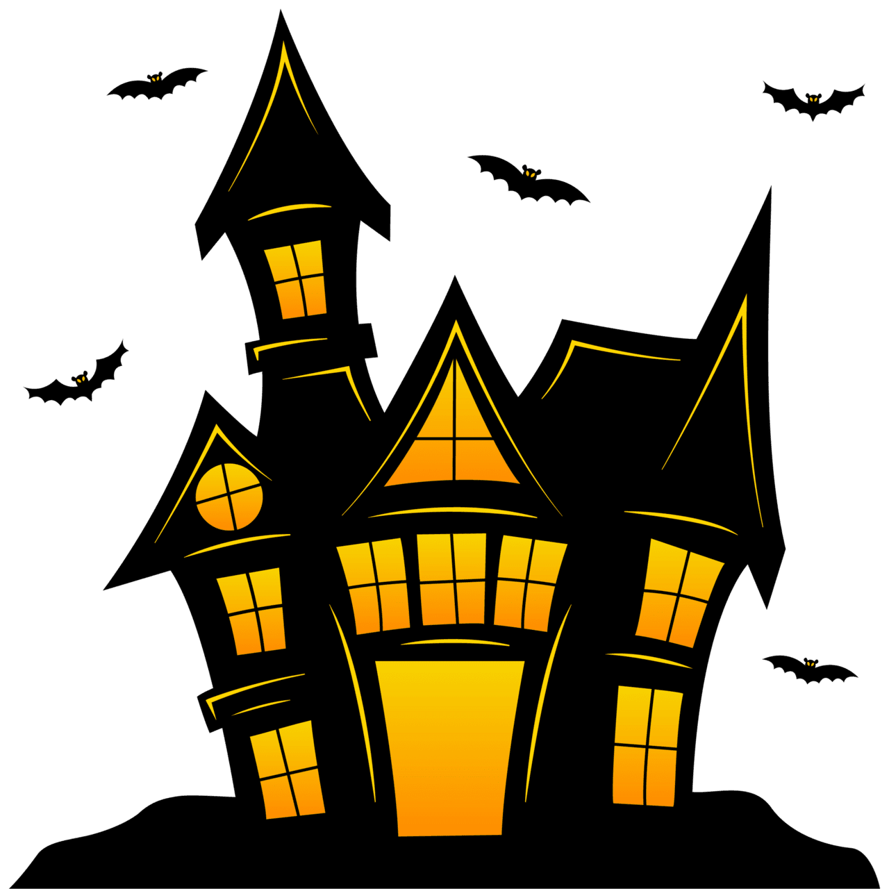 Haunted house pin page clipart image