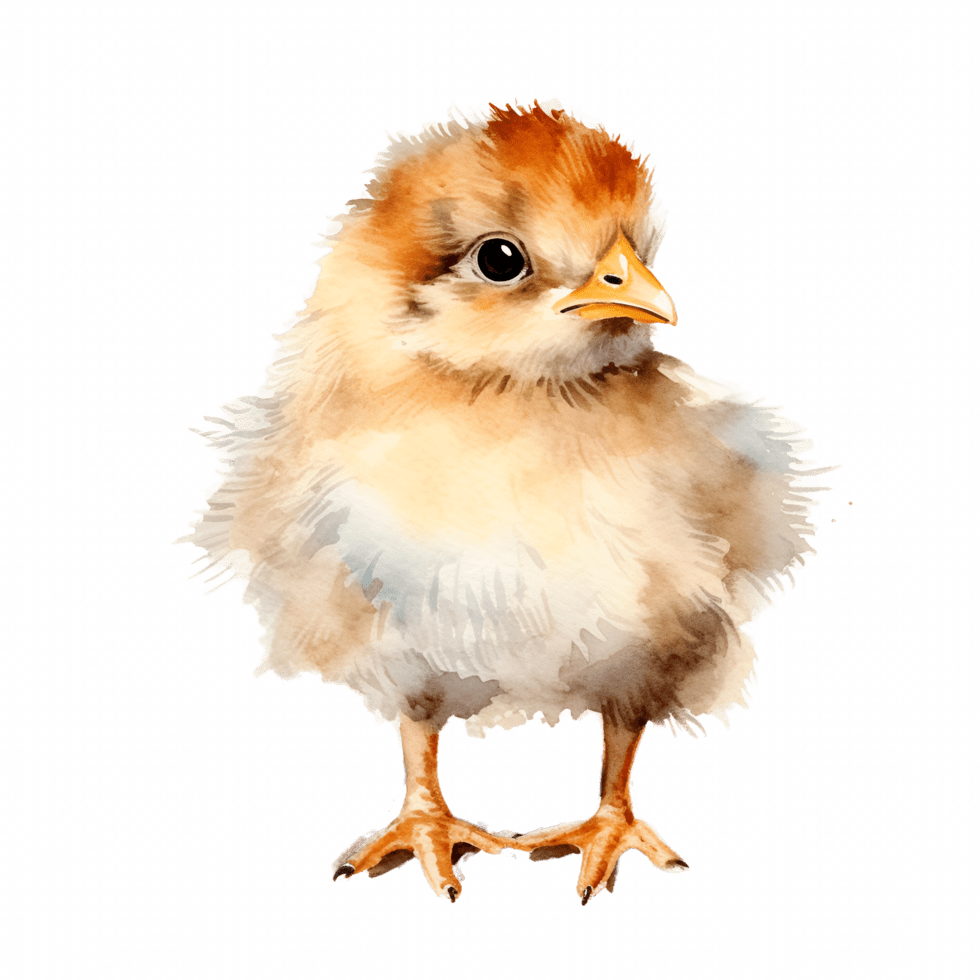 Baby chick en watercolor clipart for goldenret clip art