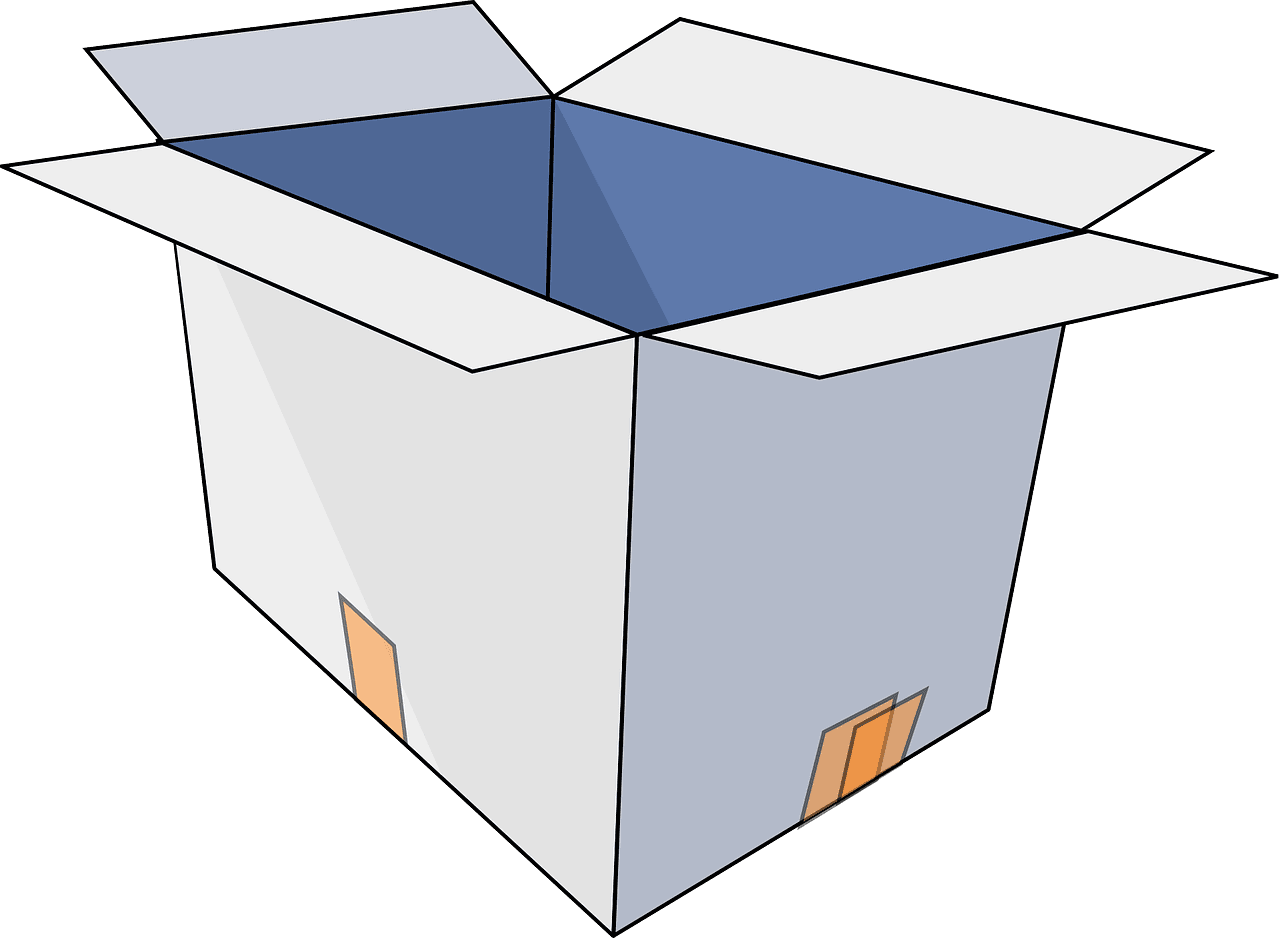 Cardboard box open vector graphic clipart