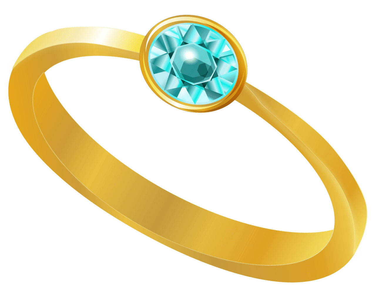 Gold ring with blue diamond clipart logo