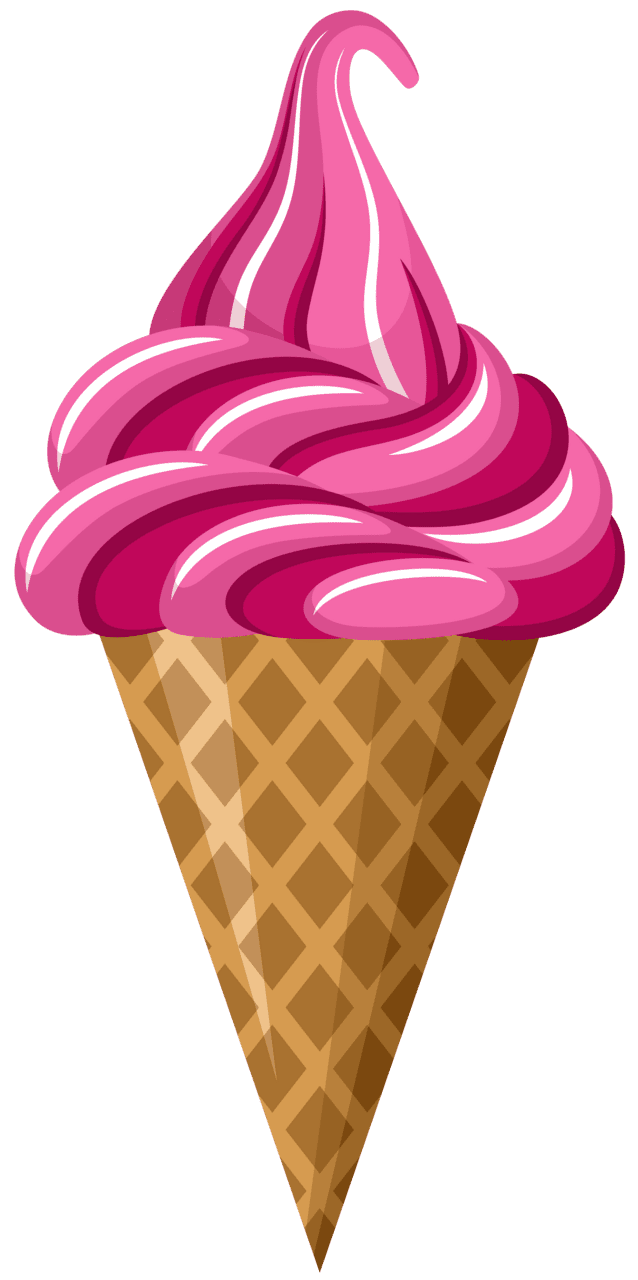 Pink ice cream cone clipart image