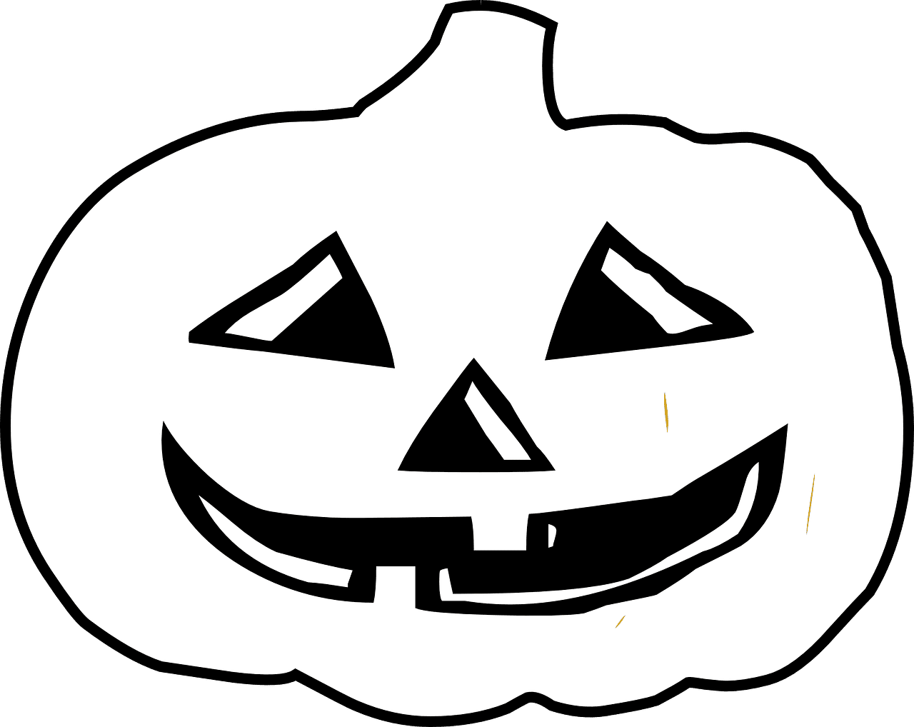 Pumpkin black and white halloween face vector graphic clipart