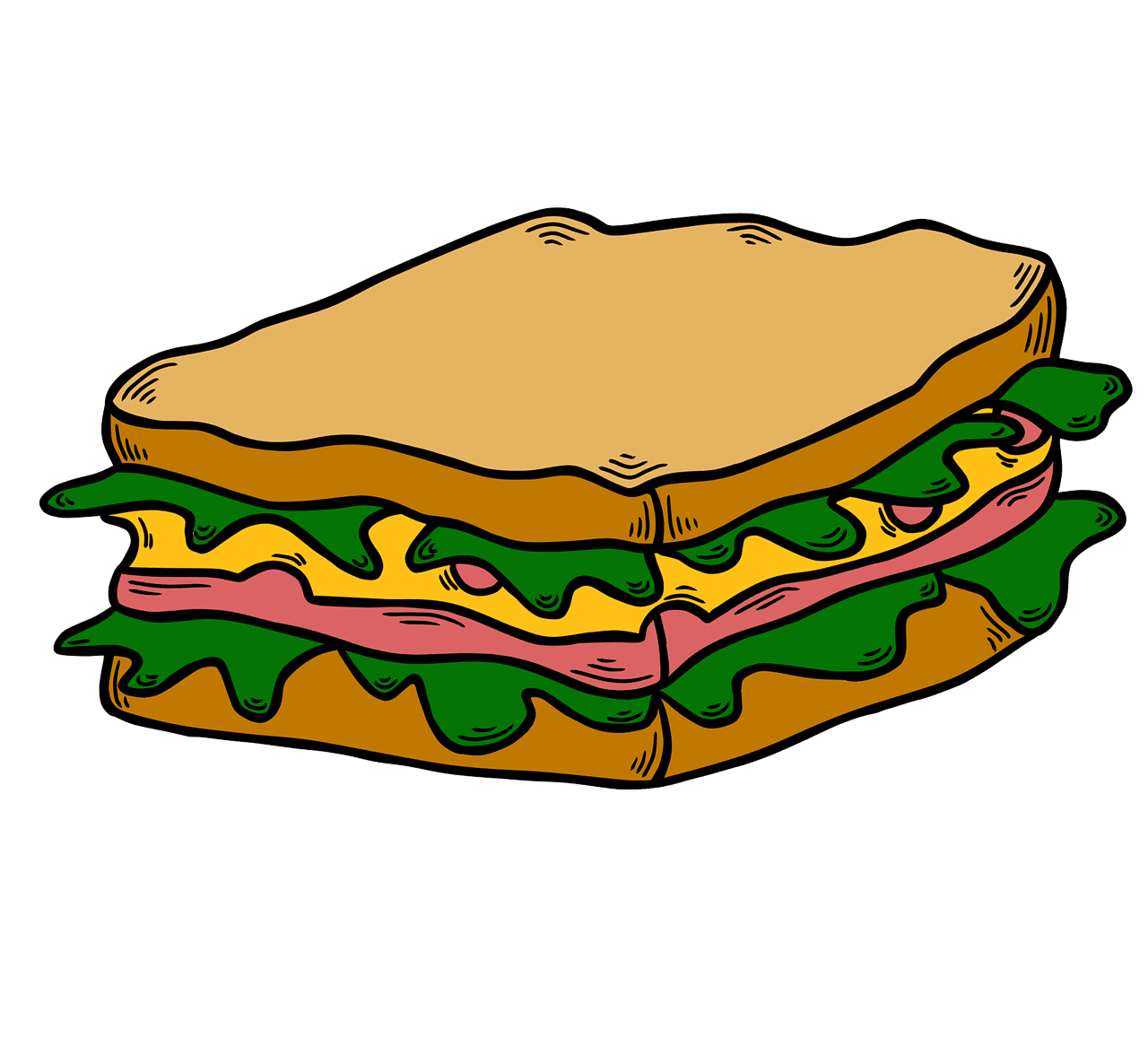 Sandwich bread fast food image clipart