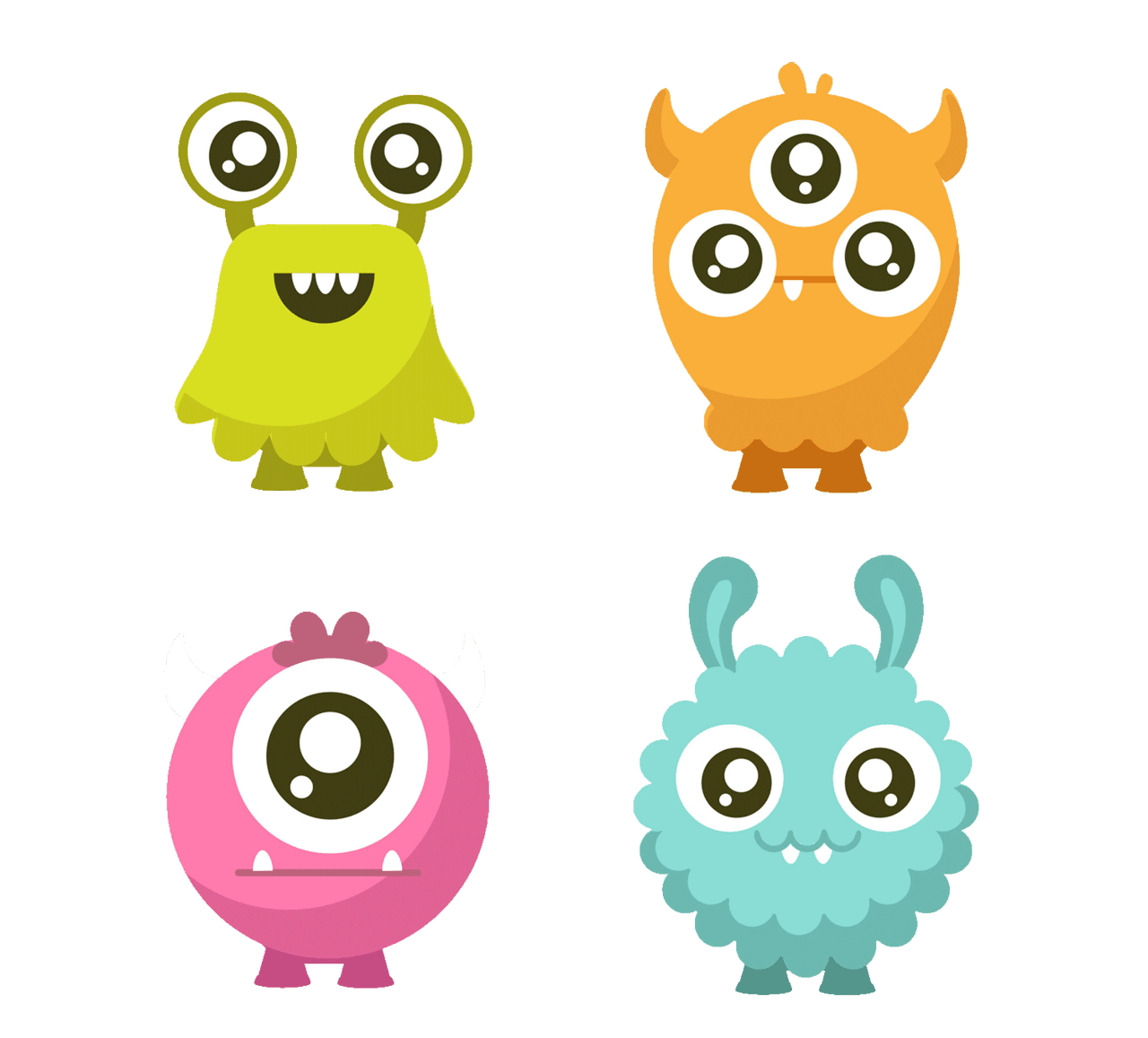 Monster animated characters provoke feelings clipart logo