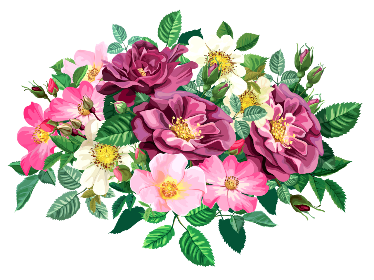 Flower bouquet rose cl part clipart image