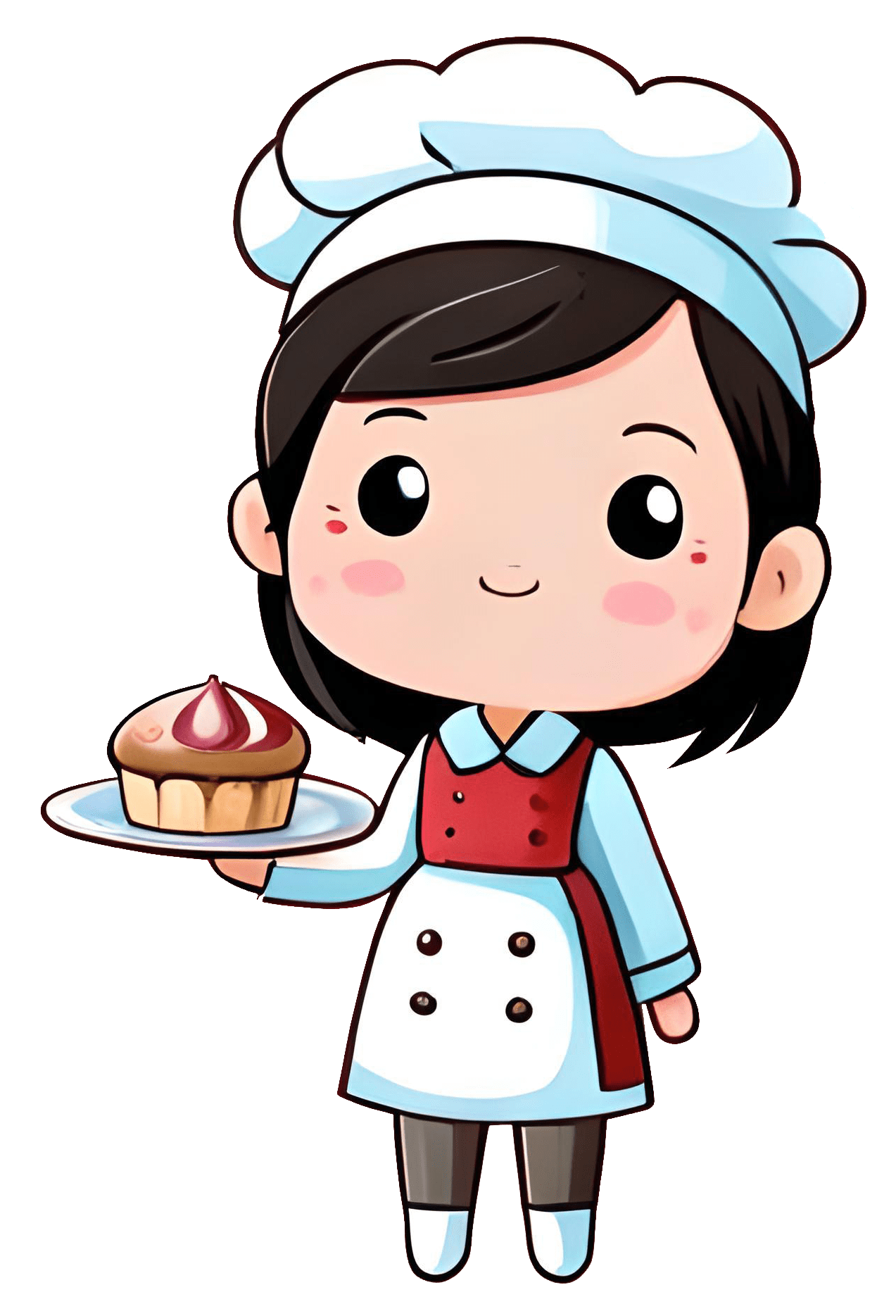 Chef confeitaria mascote clipart vector