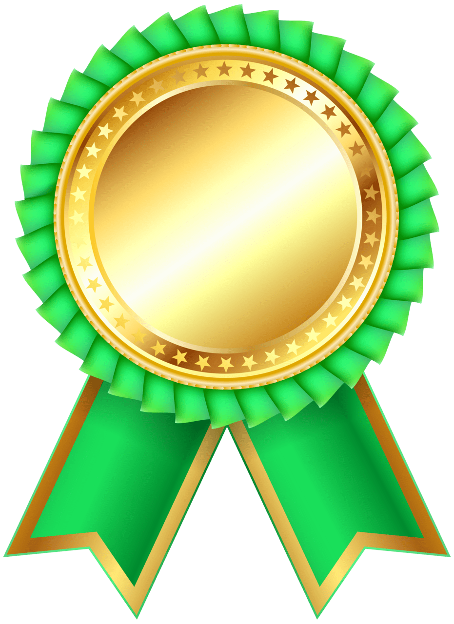 Ribbon green award rosette clipar image clipart