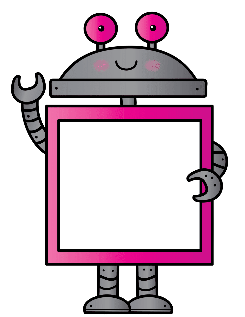 Robot pin page clipart picture 2