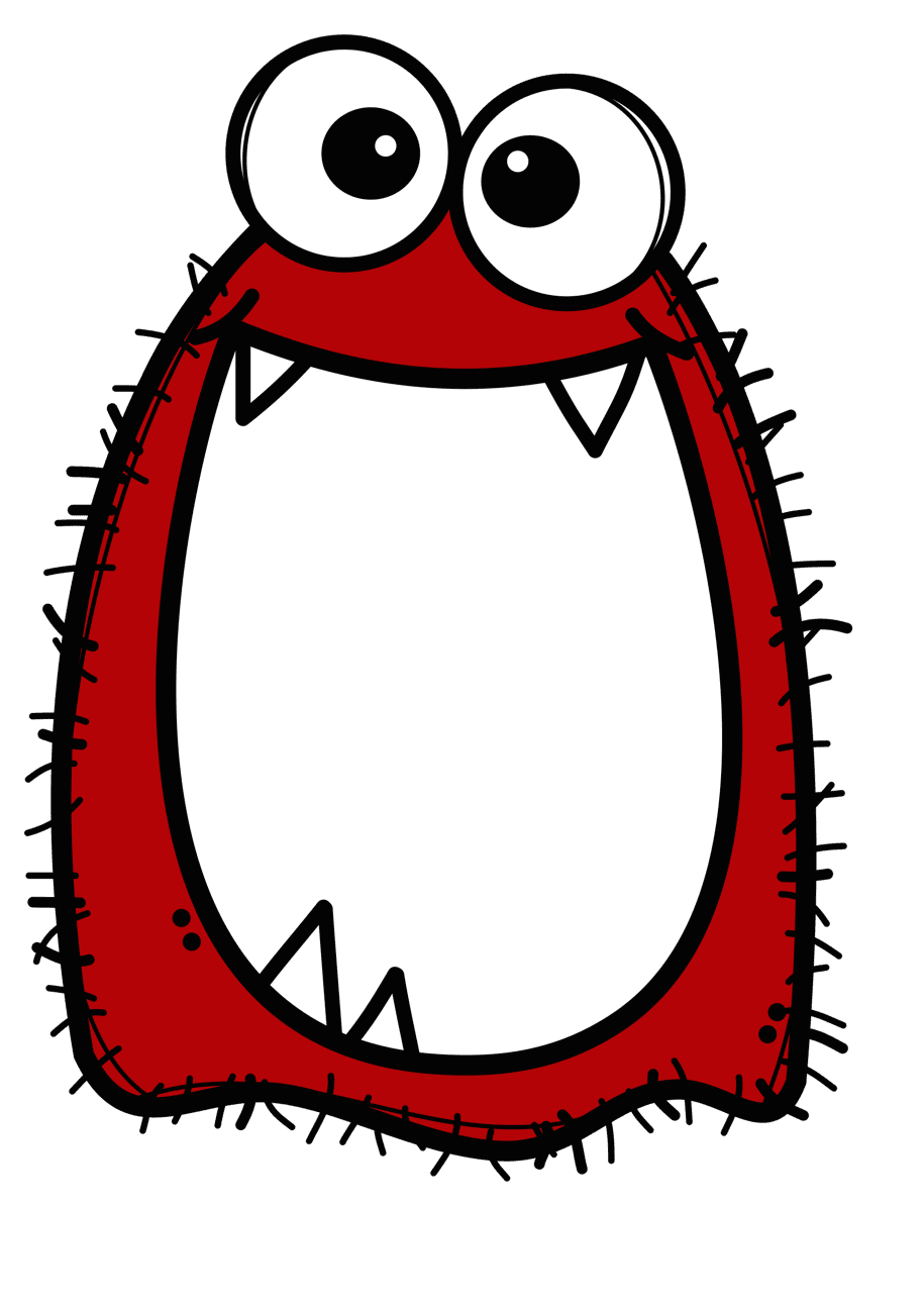 Monster pin page clipart transparent 4