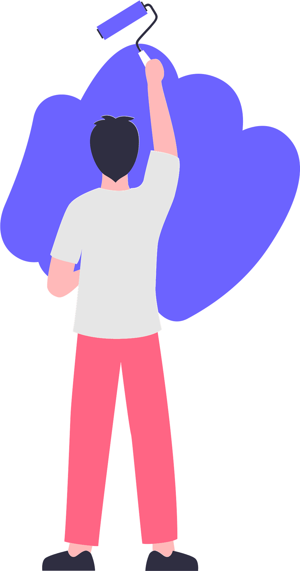 Man paint ing wall vector clipart images