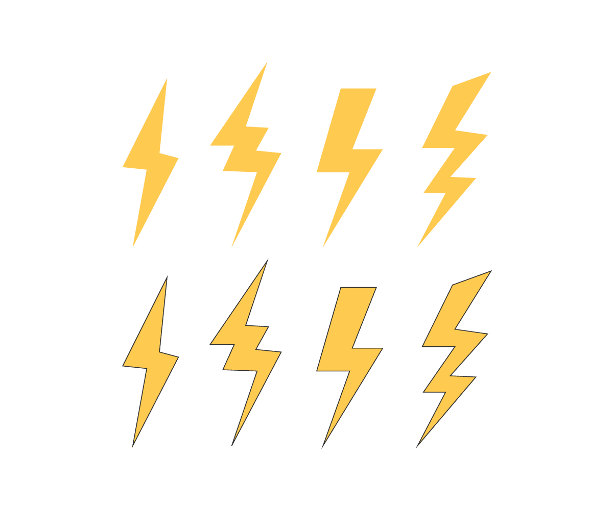 Lightning bolt ai clipart vector