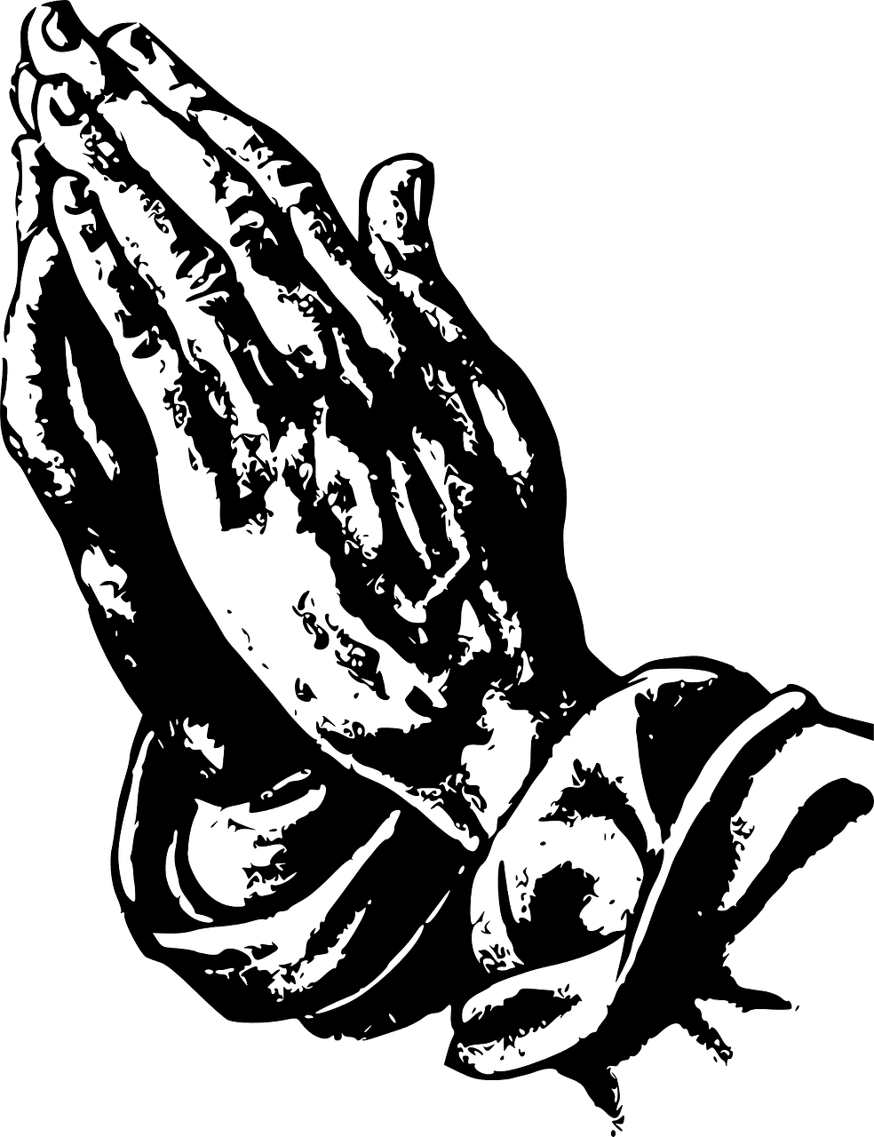 Prayer praying hands religion vector graphic clipart