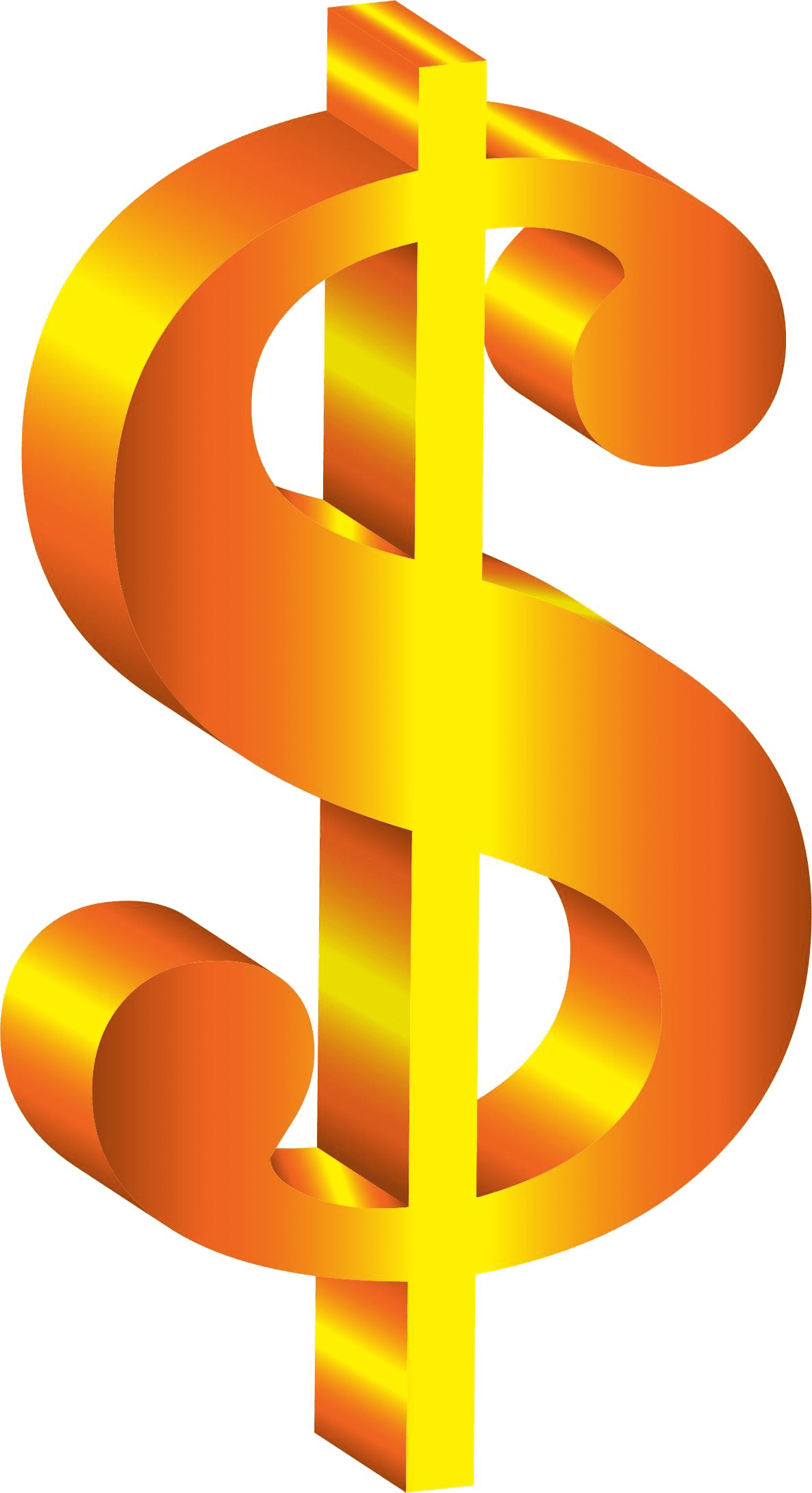 Golden dollar sign image clipart