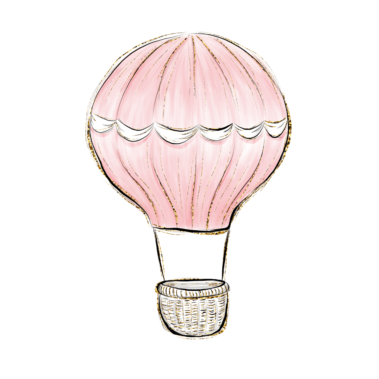 Hot air balloon pin page clipart image 2