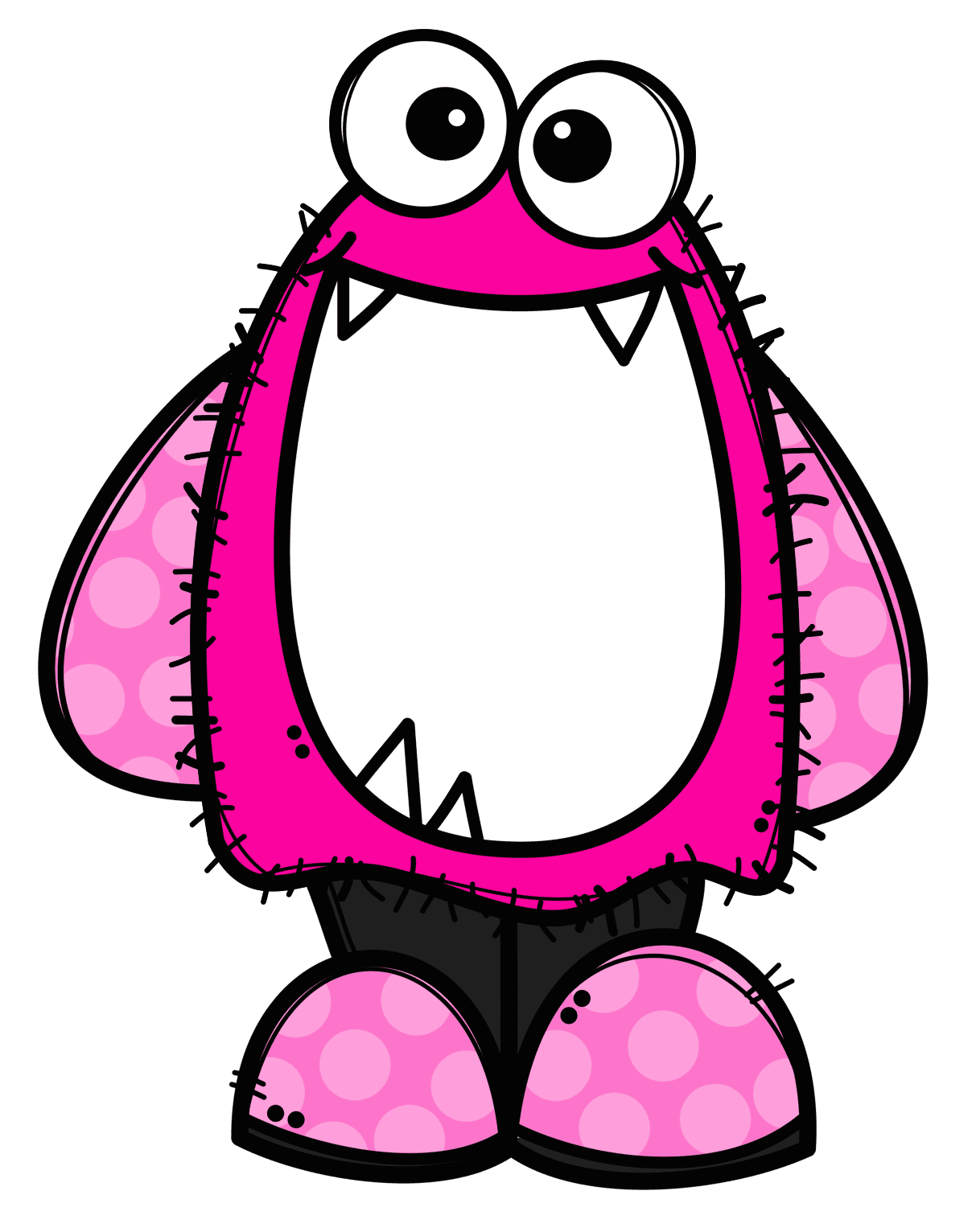 Monster pin page clipart free 2