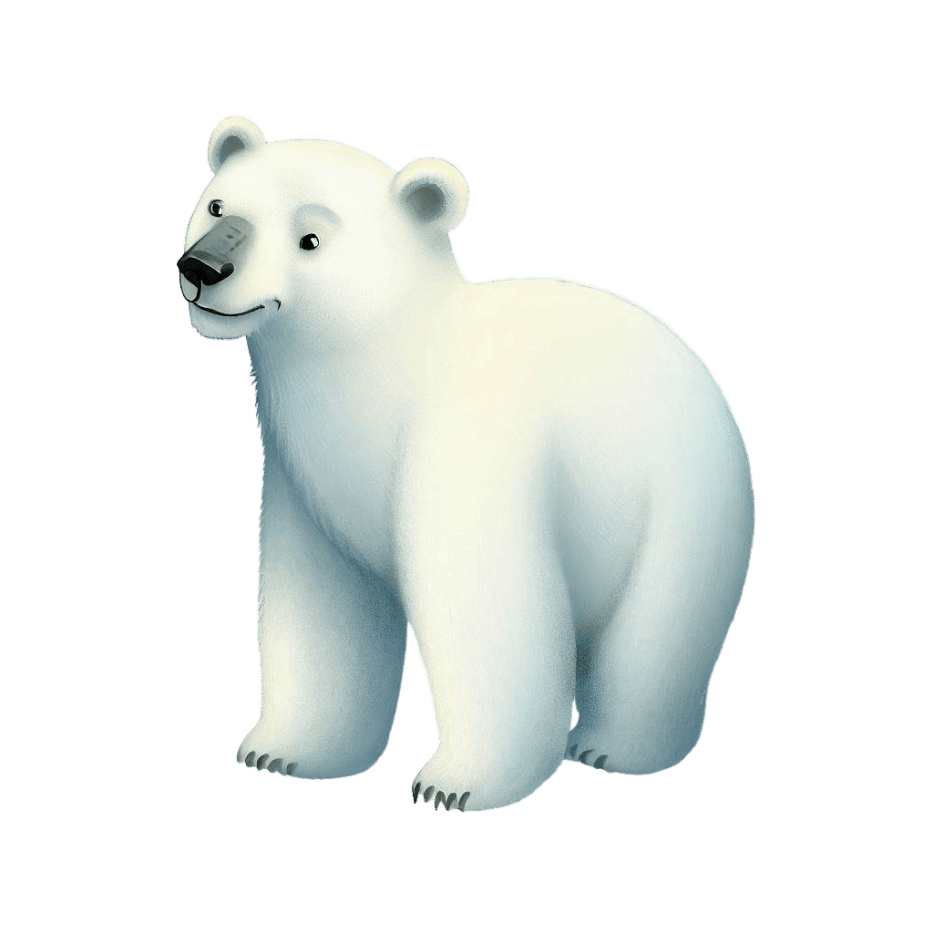 Polar bear children book animal clipart image