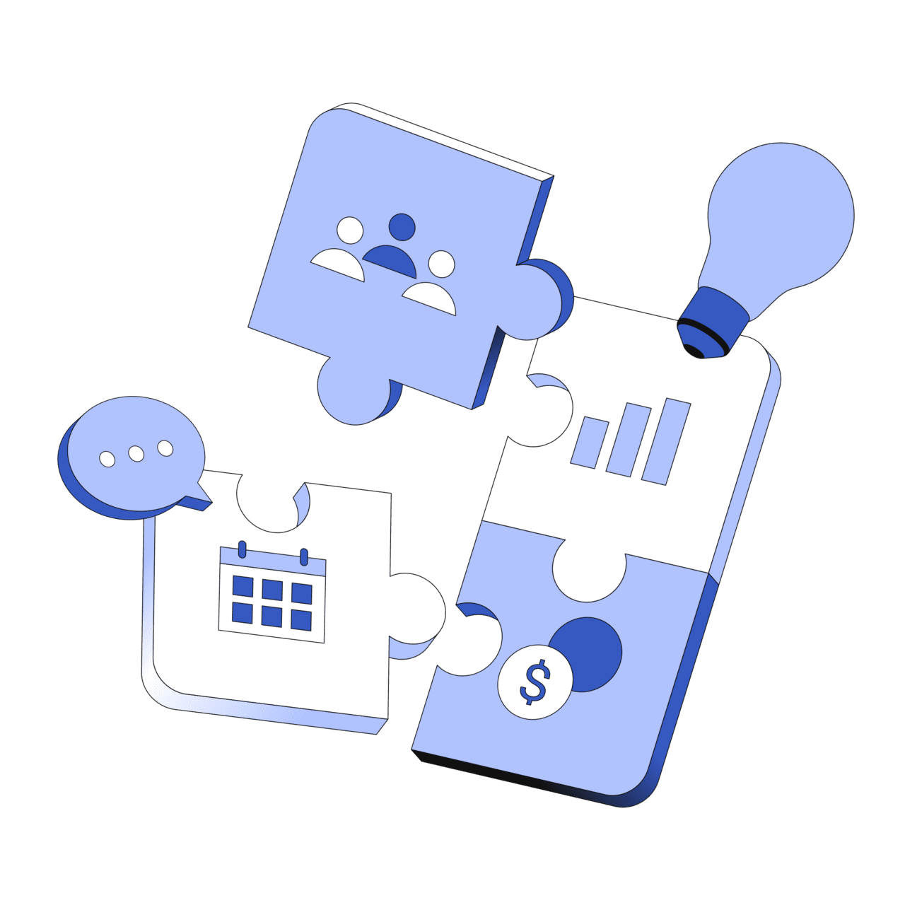 Puzzle project management clipart clip art