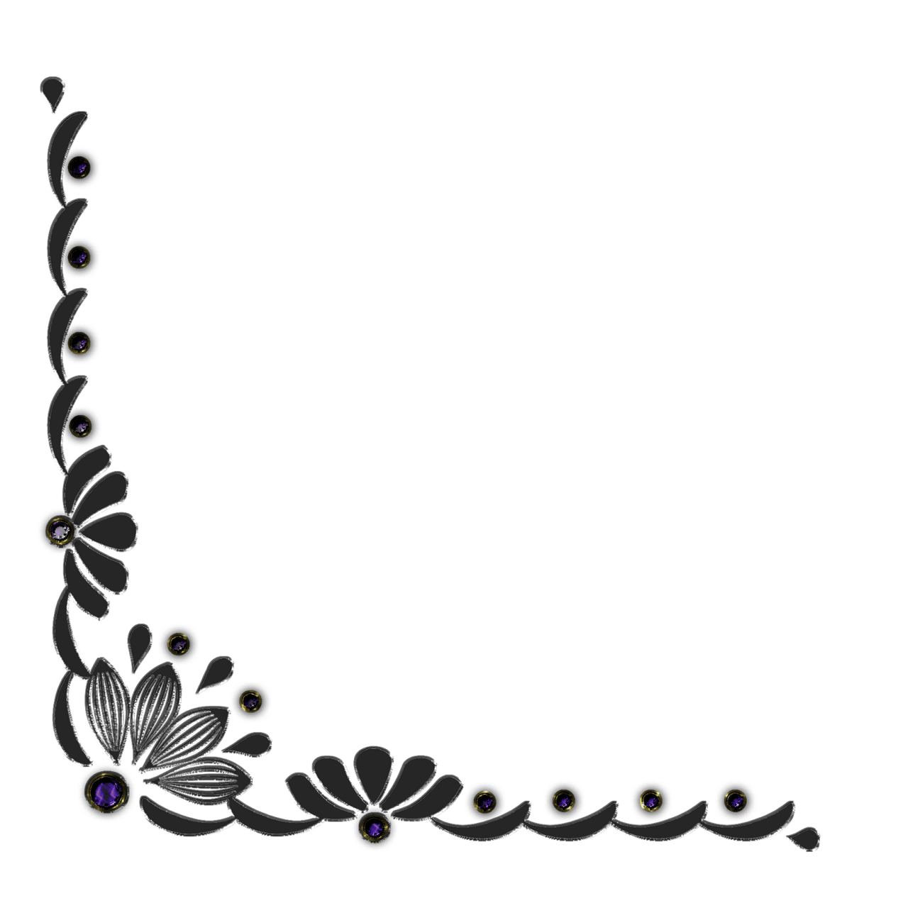 Floral black and white pin page clipart free