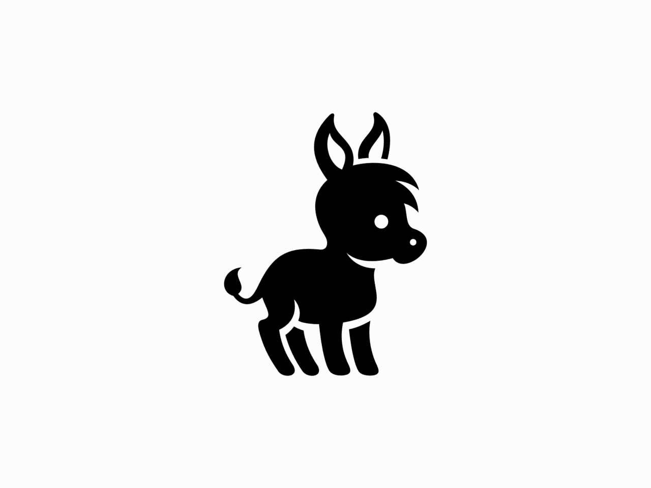 Donkey cute foal logo for sale clipart