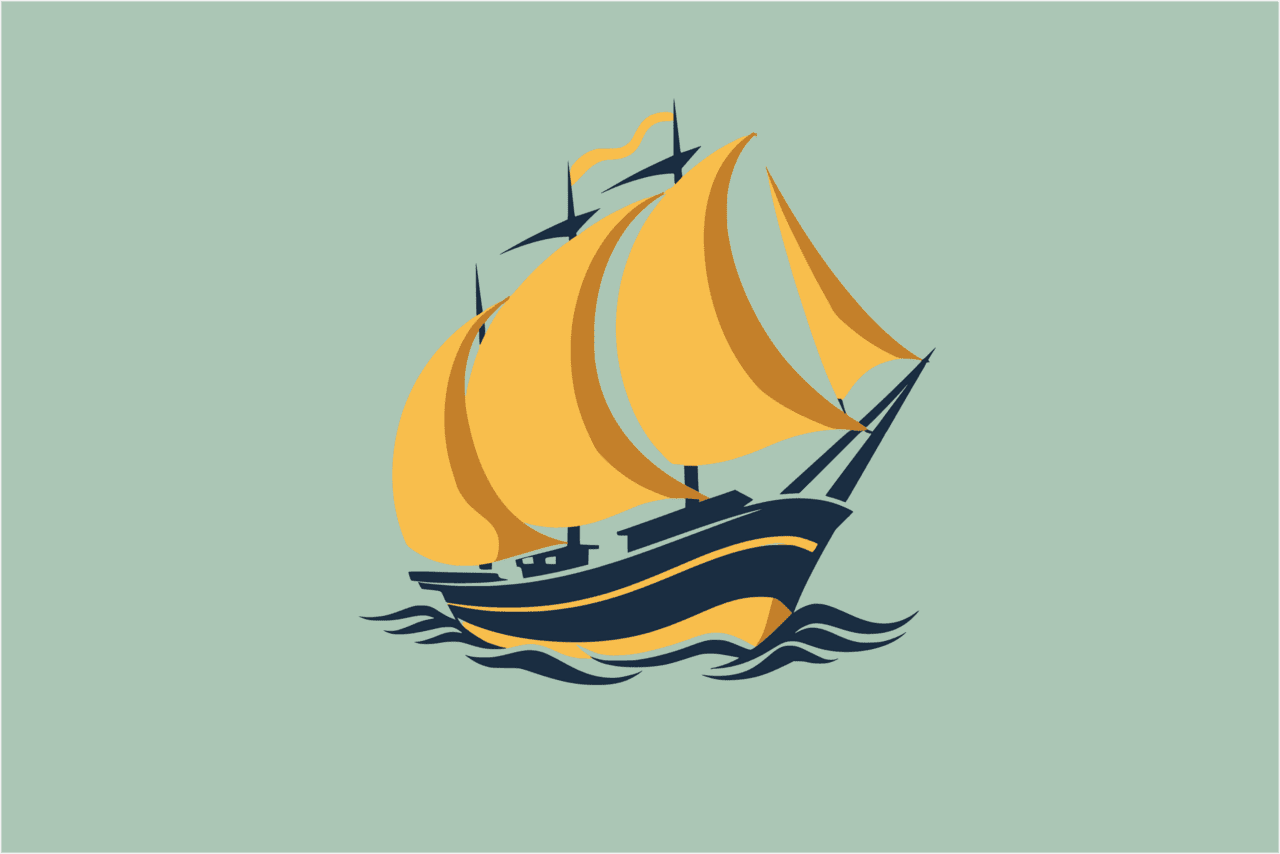 Sailboat modern boat logo clipart