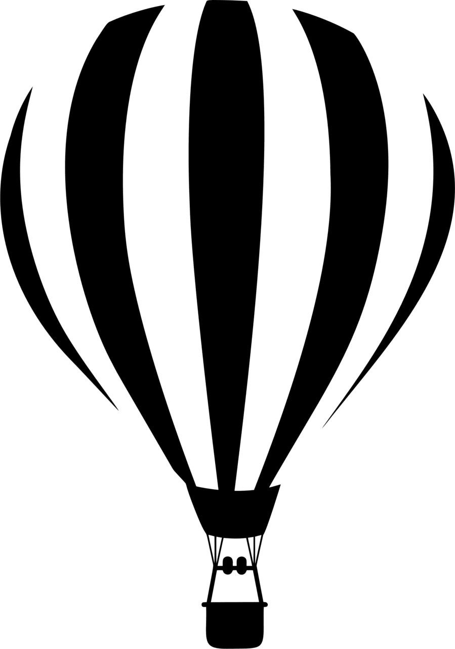 Hot air balloon silhouette by paul brennan clipart free