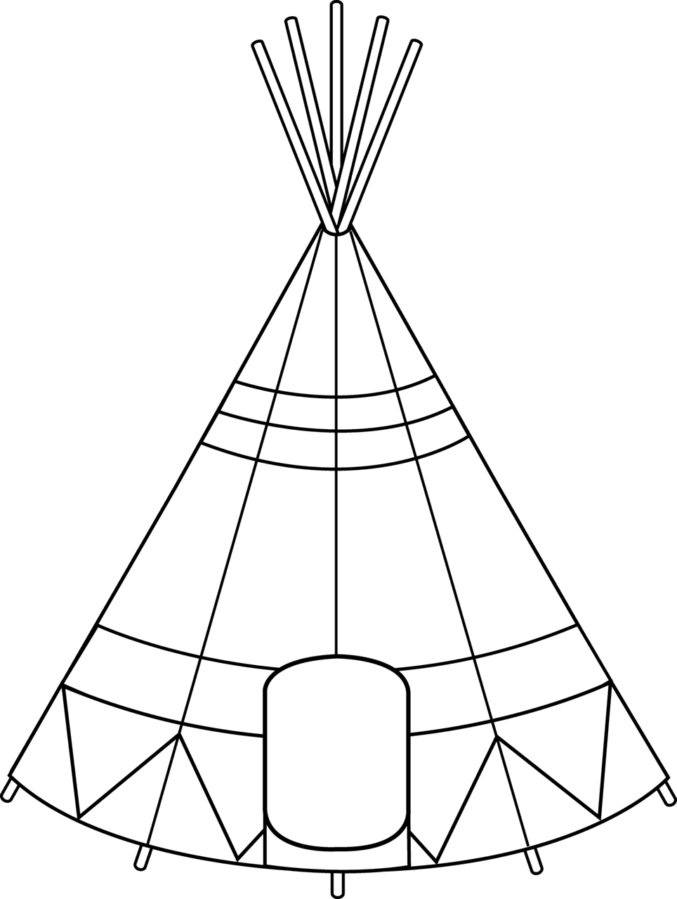 Tent teepee coloring page clipart picture