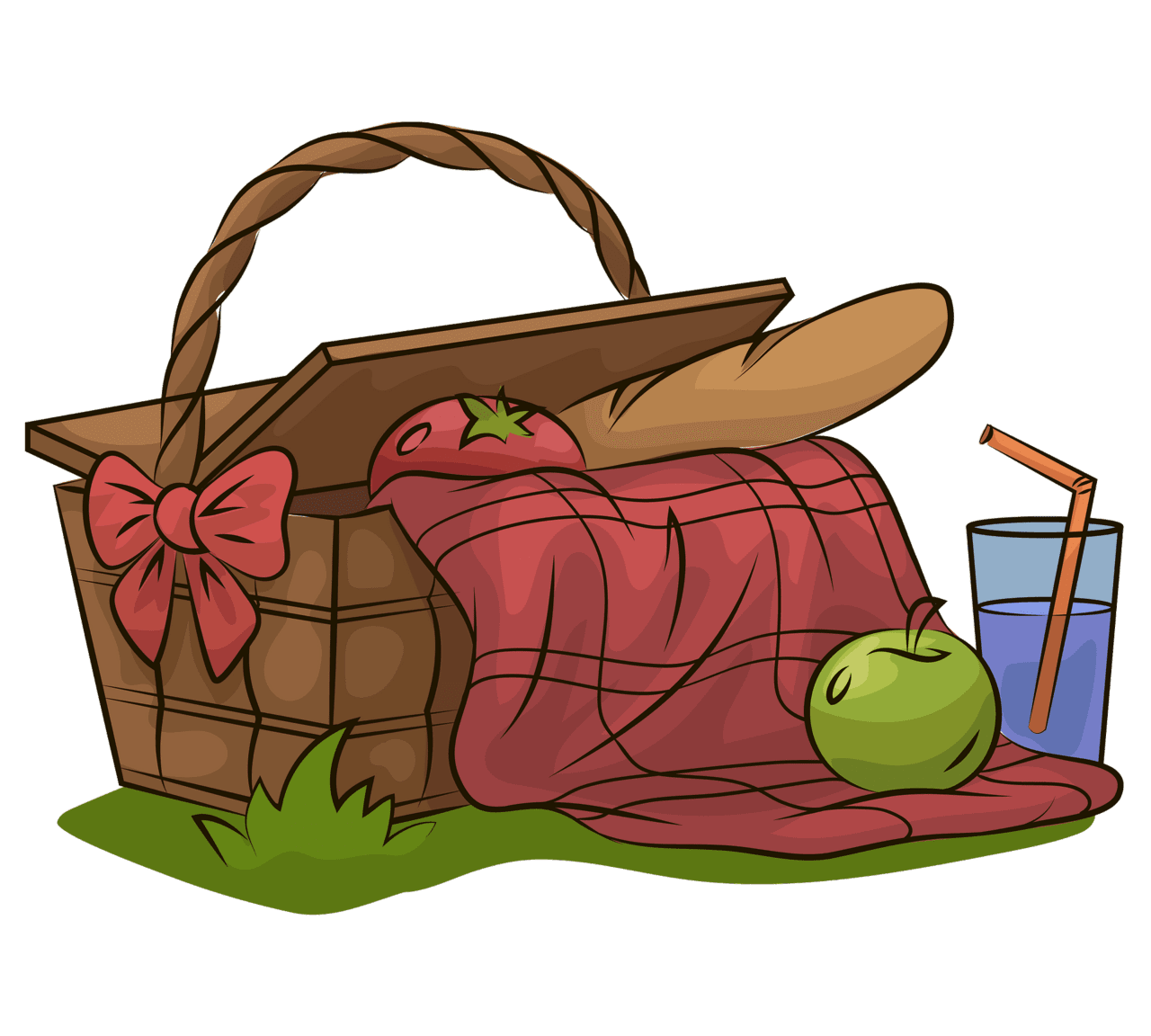 Picnic basket vector clipart images