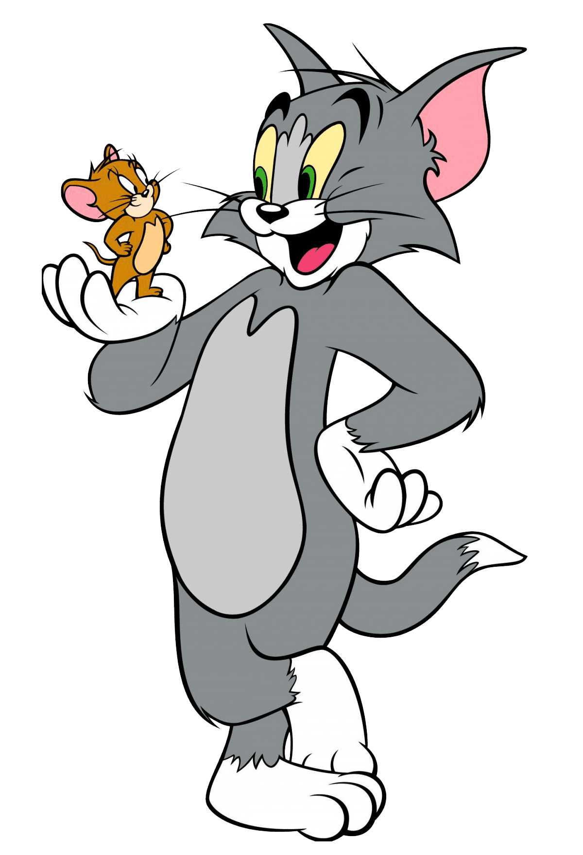 Rat tom is smiling and holding jerry clipart free