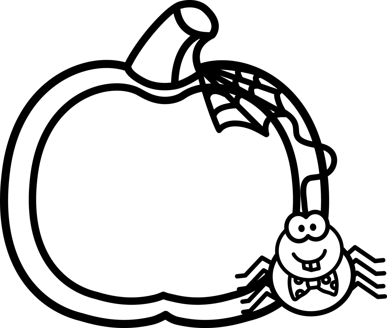 Pumpkin black and white pin page clipart background