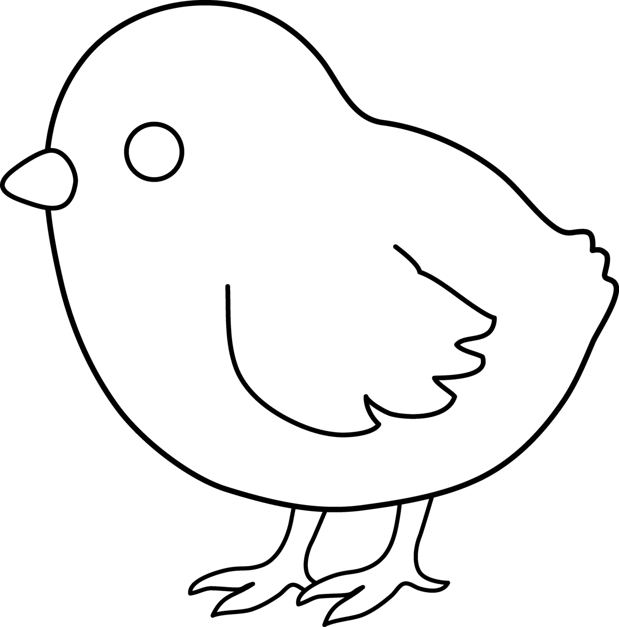 Chick en cartoon clipart black and white background