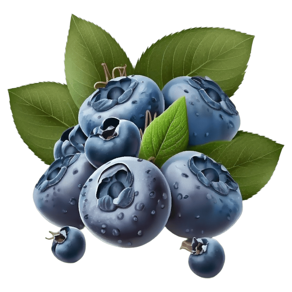 Blueberry realistic fruit clipart background