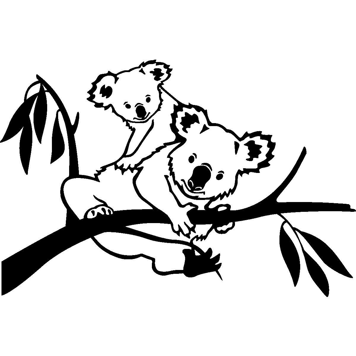 Sticker famille koala clipart image