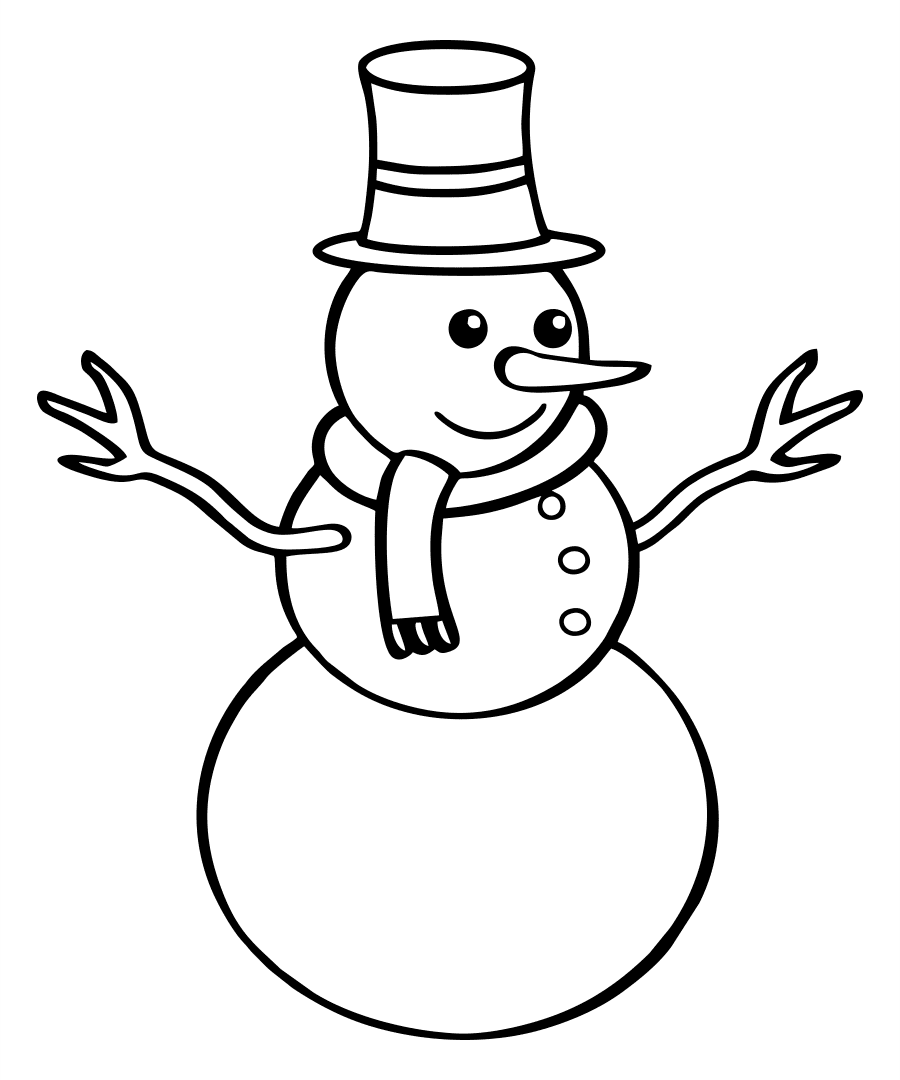 Christmas black and white snowman coloring pages printables printablee clipart picture