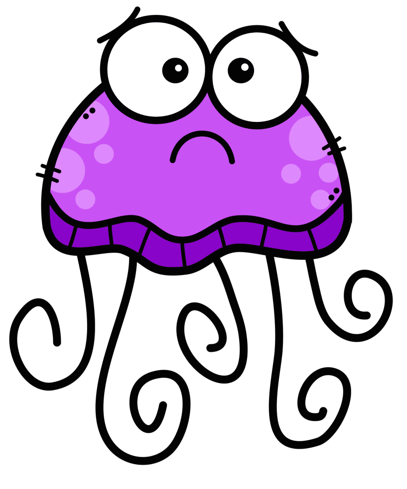 Jellyfish pin page clipart picture 3