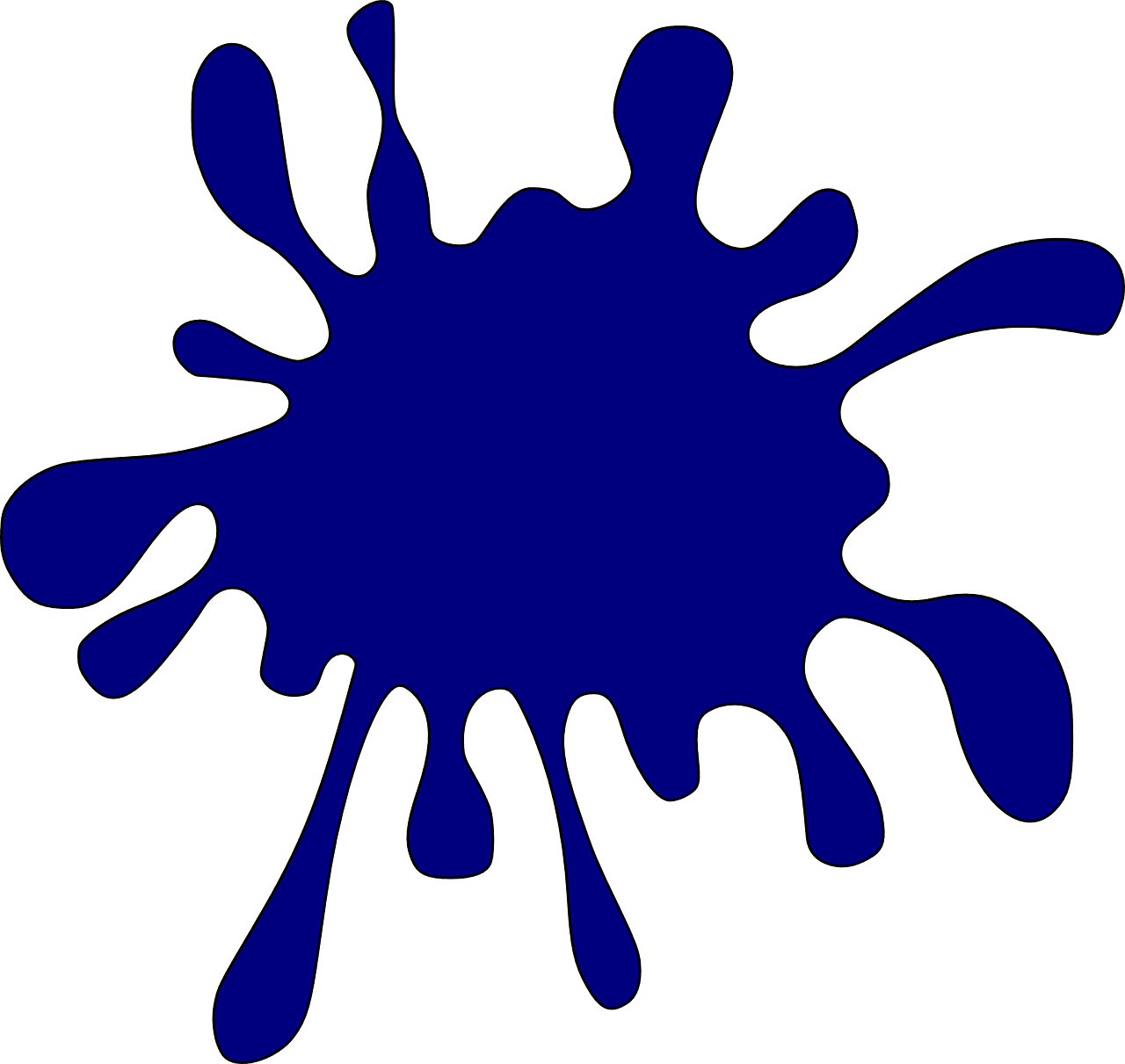 Paint ink blue splat vector graphic clipart