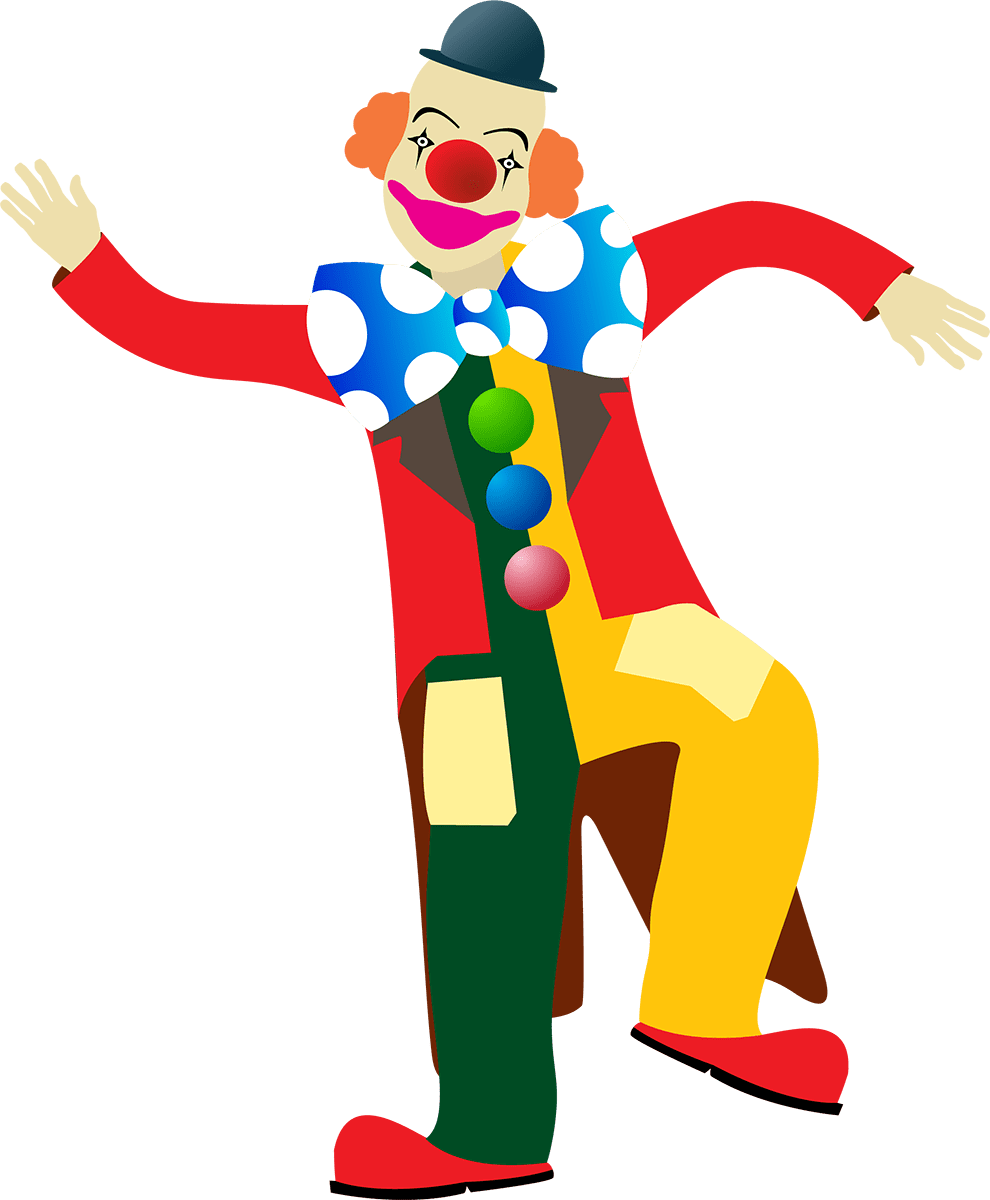 Clown pin page clipart picture 4