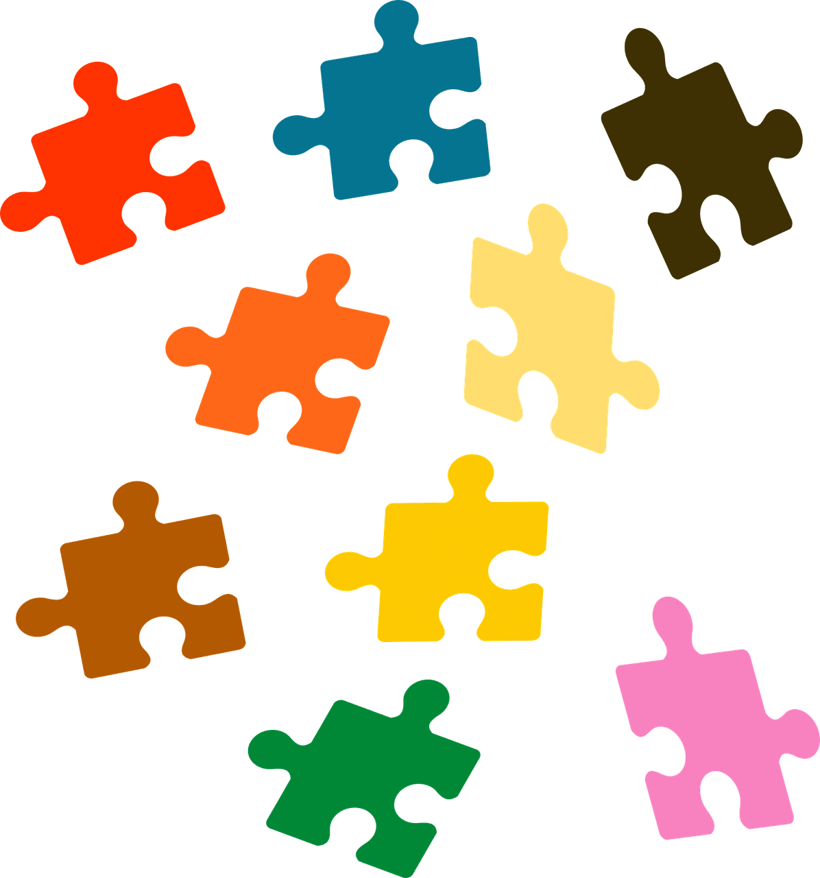 Game puzzle pieces vector graphic clipart