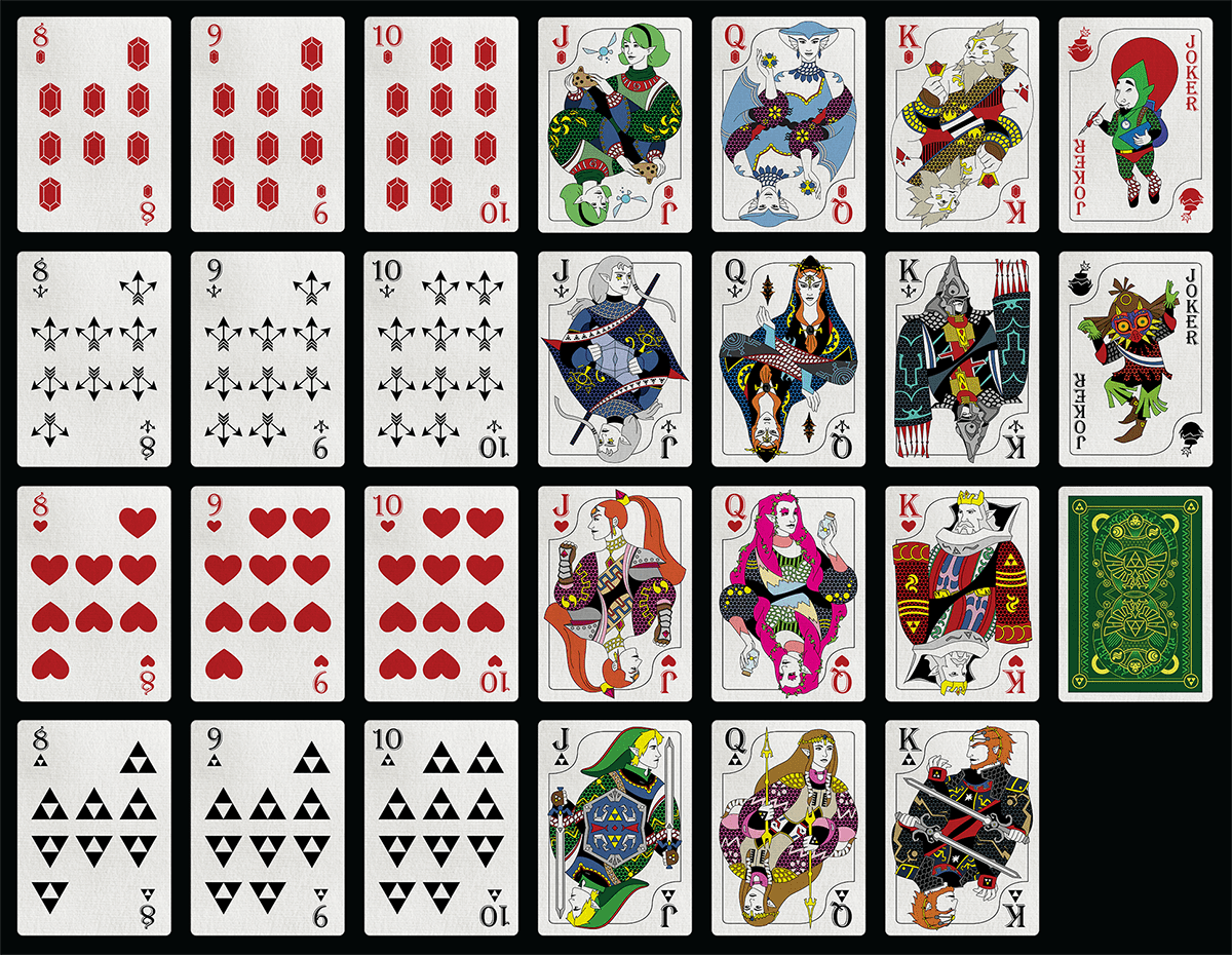 Playing cards hylian court legend of zelda themed fan art deck clipart vector